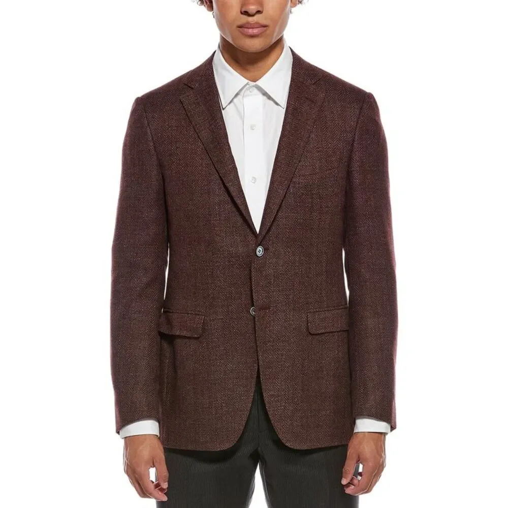 Canali Mens  Wool & Angora-Blend Blazer, Red